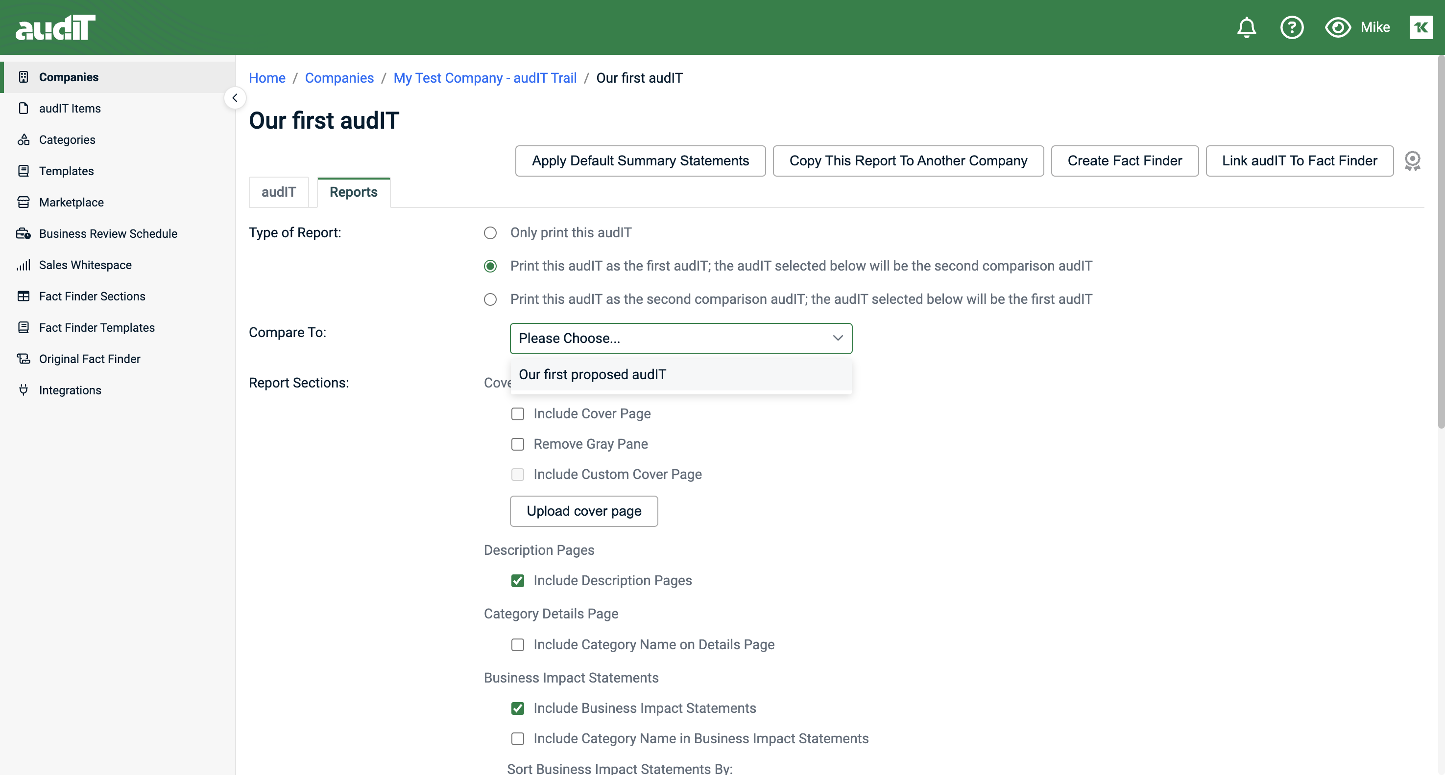Click on Our first proposed audIT