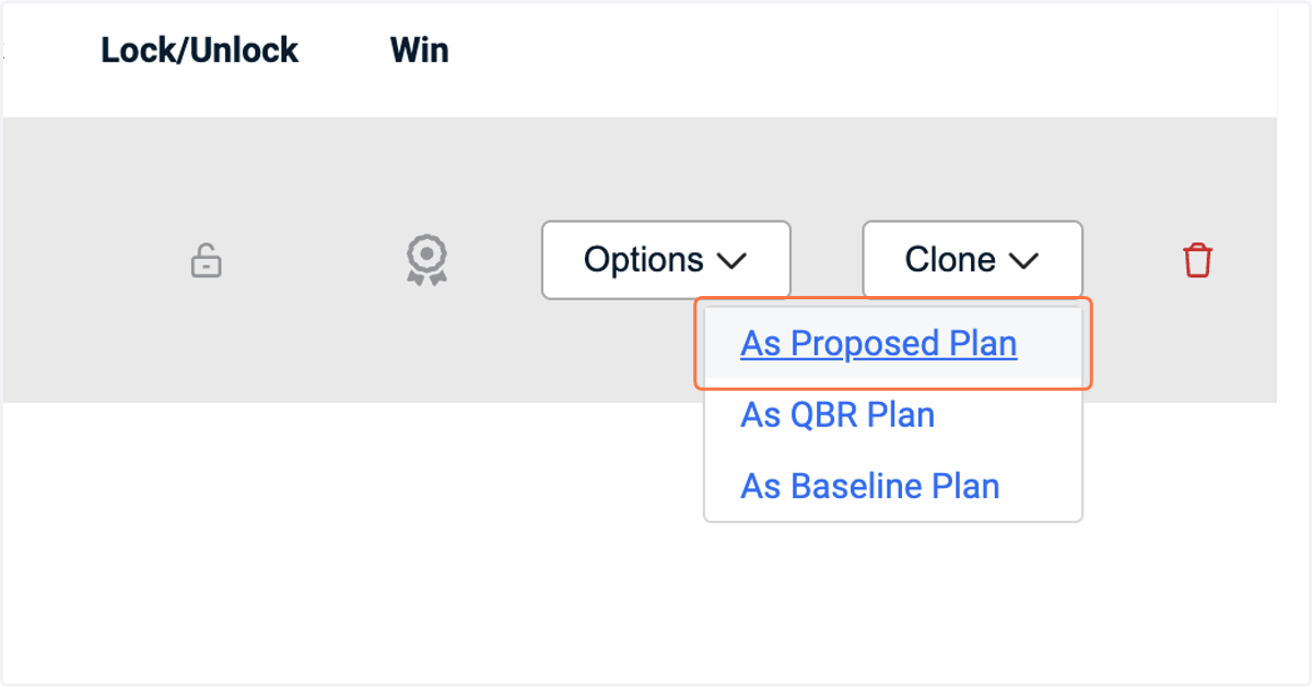 Click on As Proposed Plan