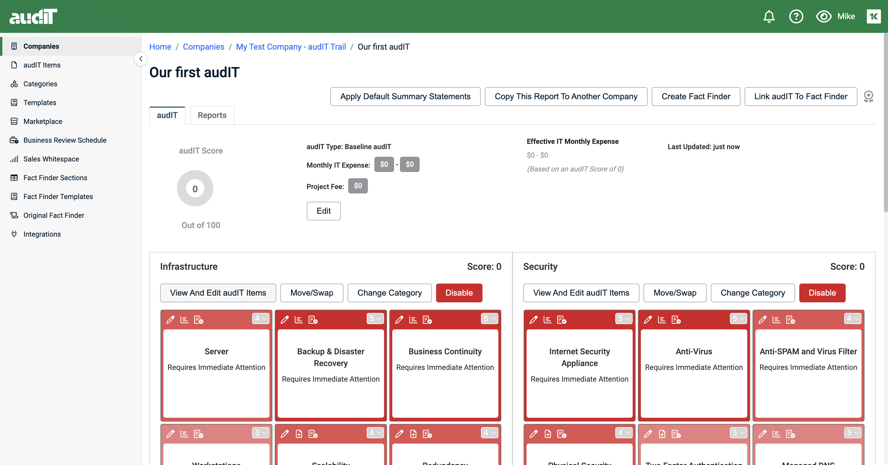 Click on View And Edit audIT Items