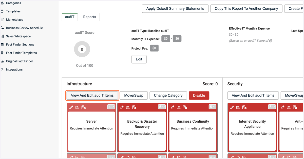 Click on View And Edit audIT Items