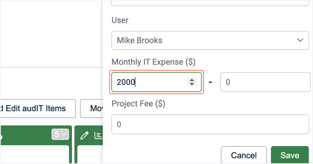 Enter the starting amount you will be charging them monthly