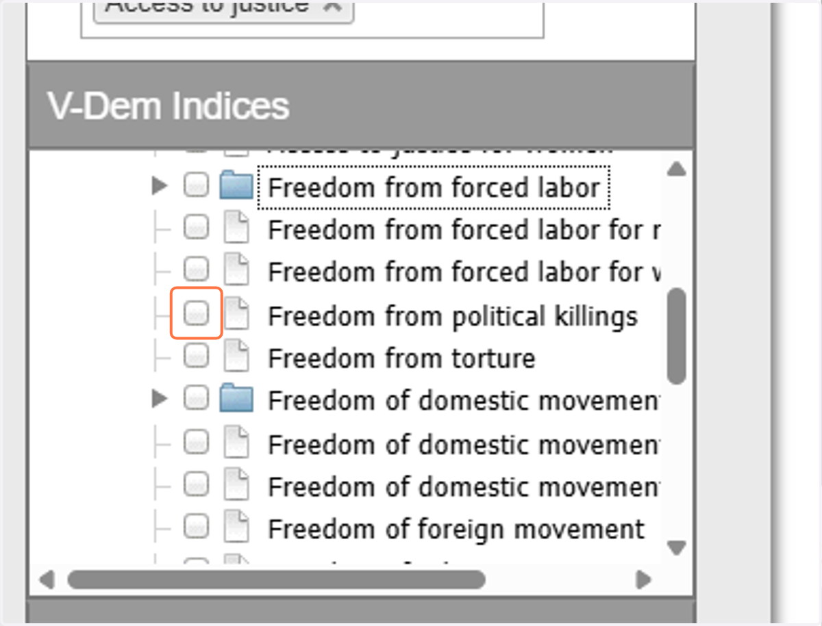 Click on Freedom from political killings