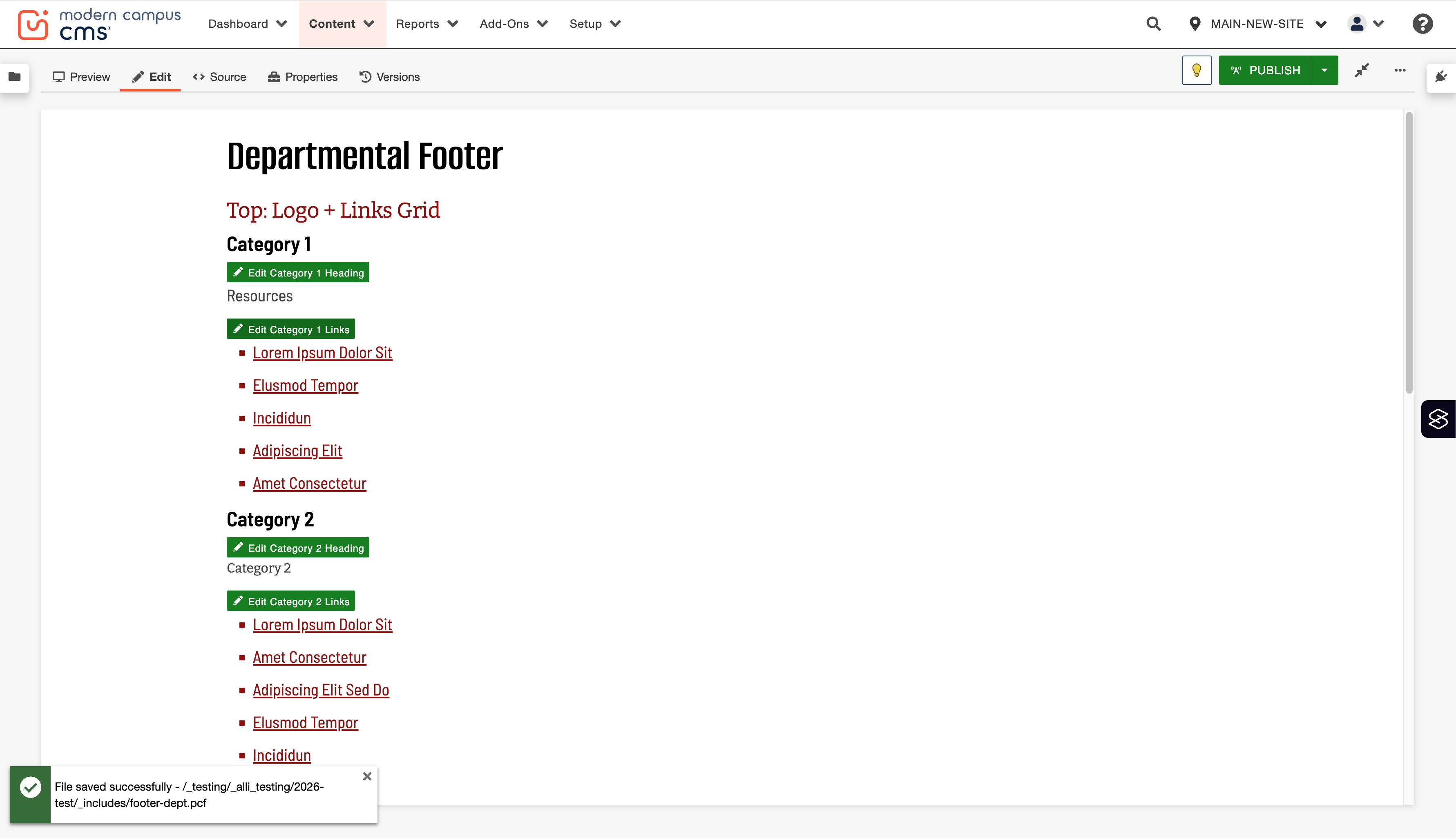 Next, click "Edit Category 1 Links"...