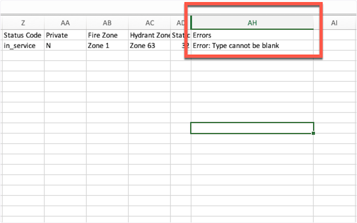 Open the Excel Sheet, and scroll to the AH Vertical Column. 