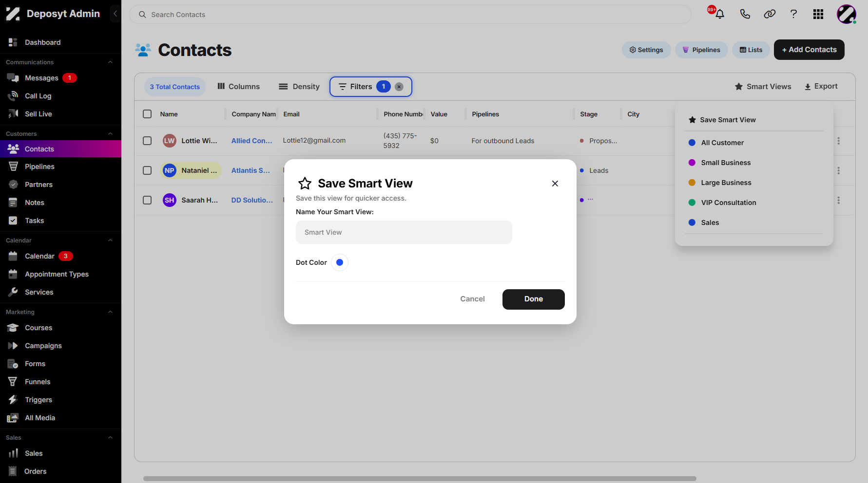 Step 6: A pop-up window will appear, allowing you to configure your Smart View.