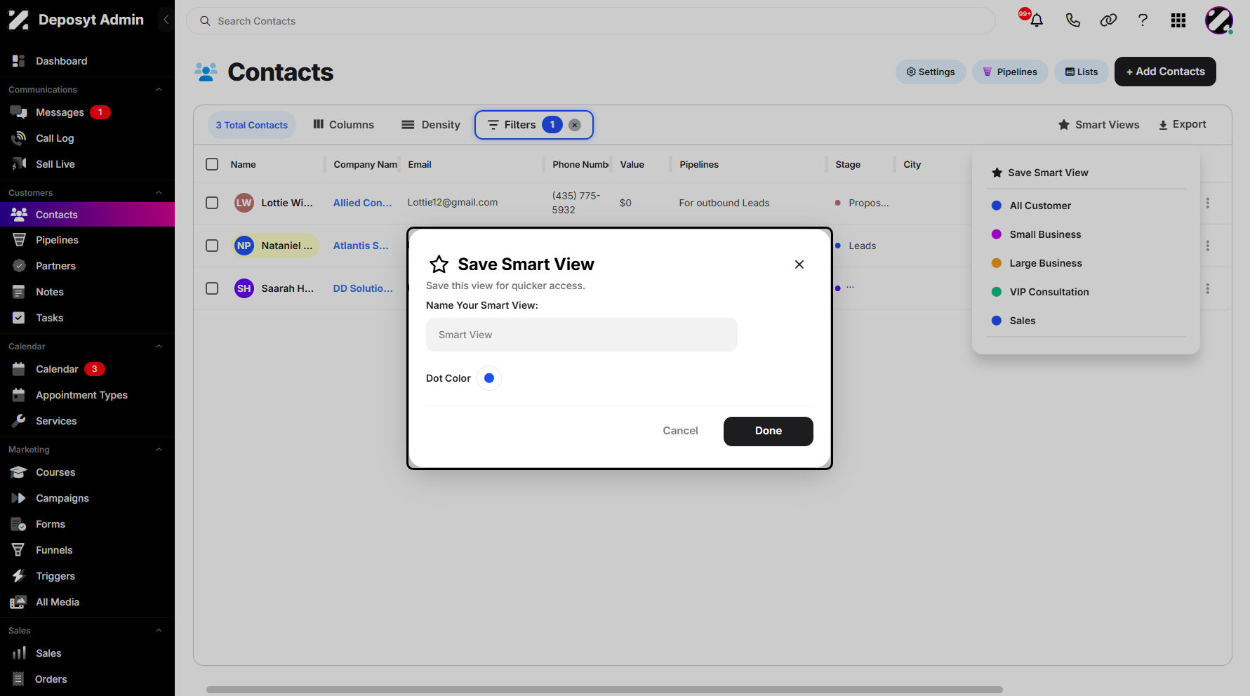 Step 6: A pop-up window will appear, allowing you to configure your Smart View.