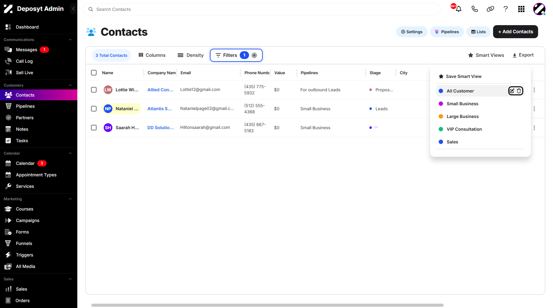 Step 4:You can also edit or delete any existing saved Smart View if needed