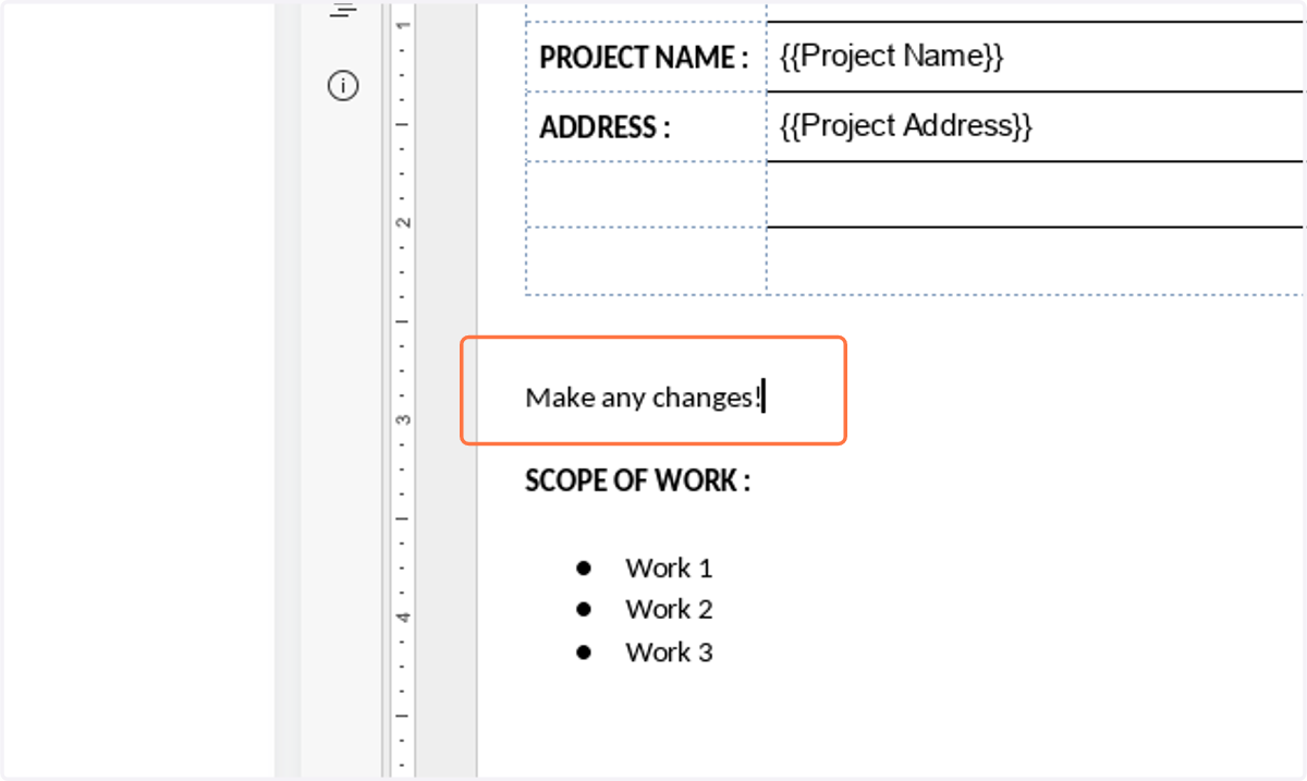 You can type directly into the document as well.