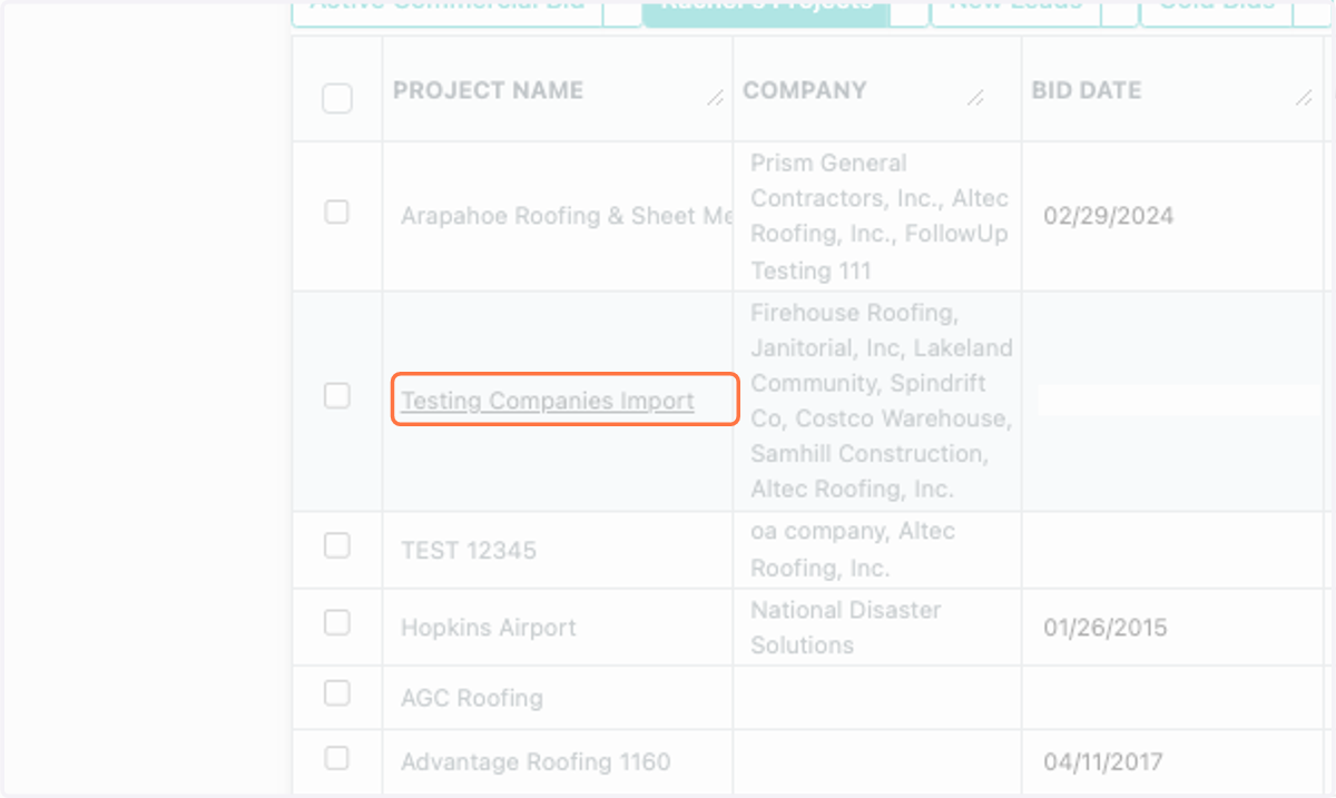 From the Project page, open the Project that you're ready to create the proposal for.