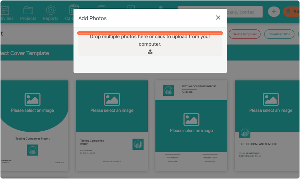 Select a site photo from your device. 