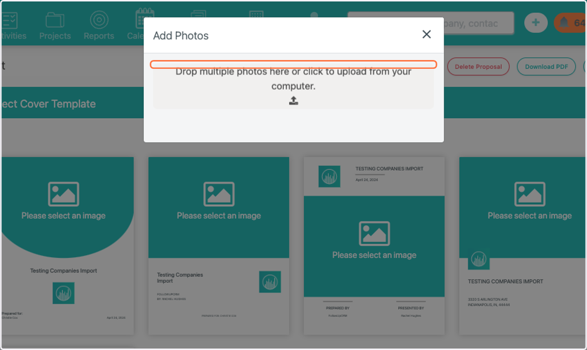 Select a site photo from your device.