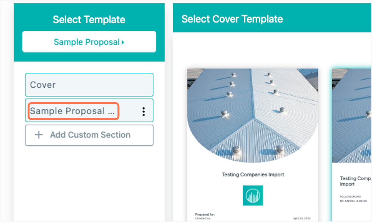 To edit the body of your proposal, click on the other section. 