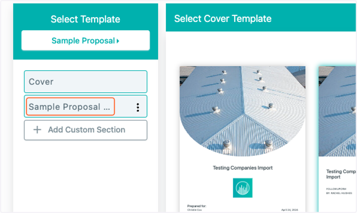 To edit the body of your proposal, click on the other section.