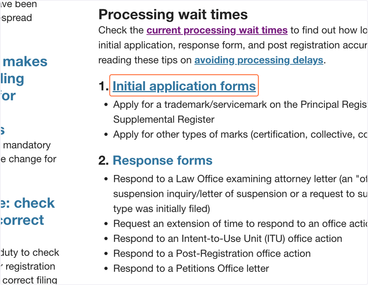 Click on Initial Application Forms
