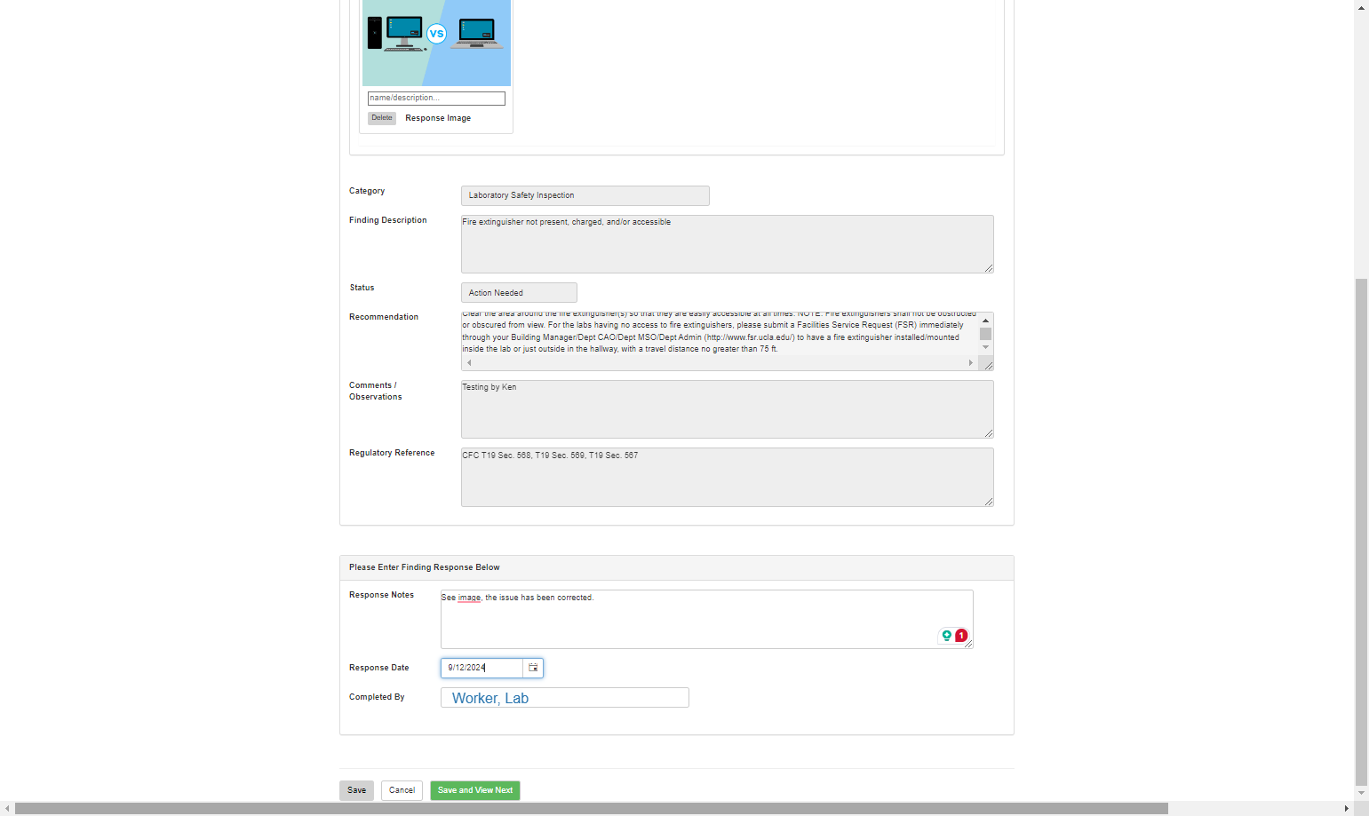 Click on Save and View Next