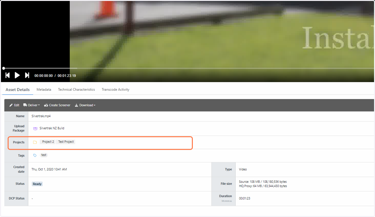 Scroll down to the “Projects” section of the table. Move your cursor into the field and click the edit pen to select a project