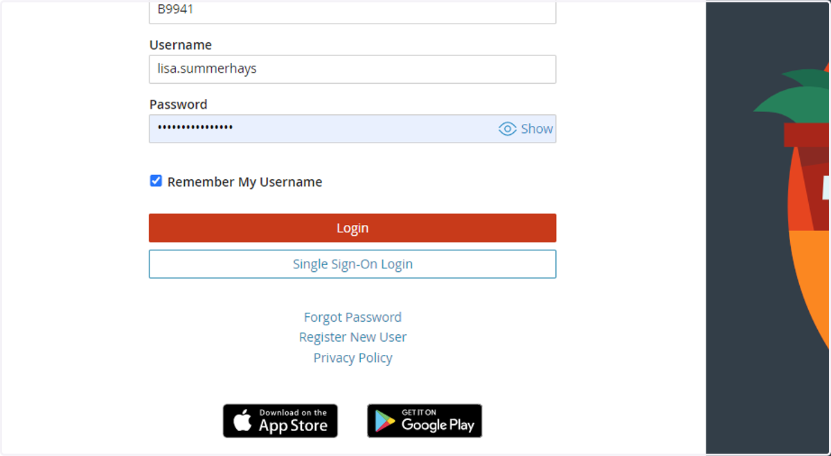Login with your personal Paylocity info.