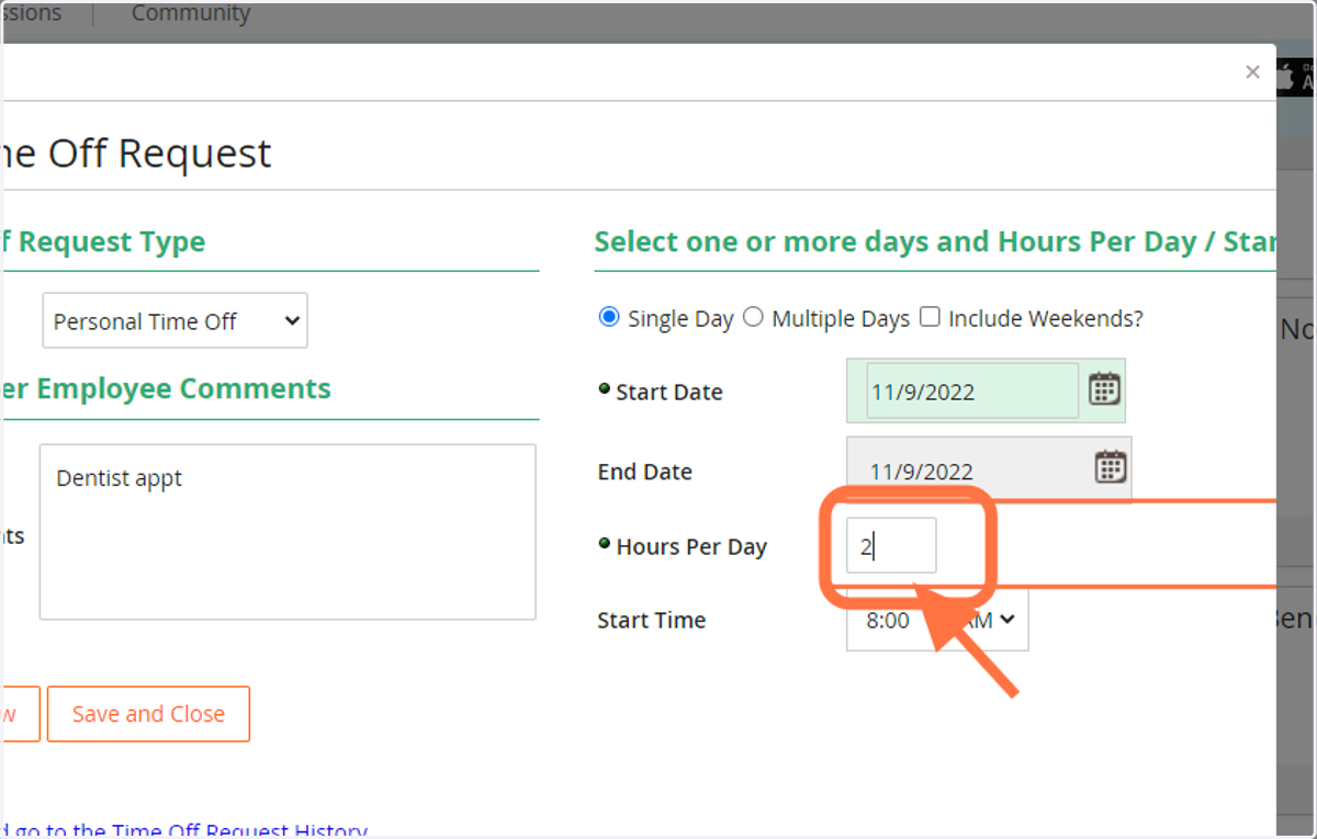 Choose Hours Per Day