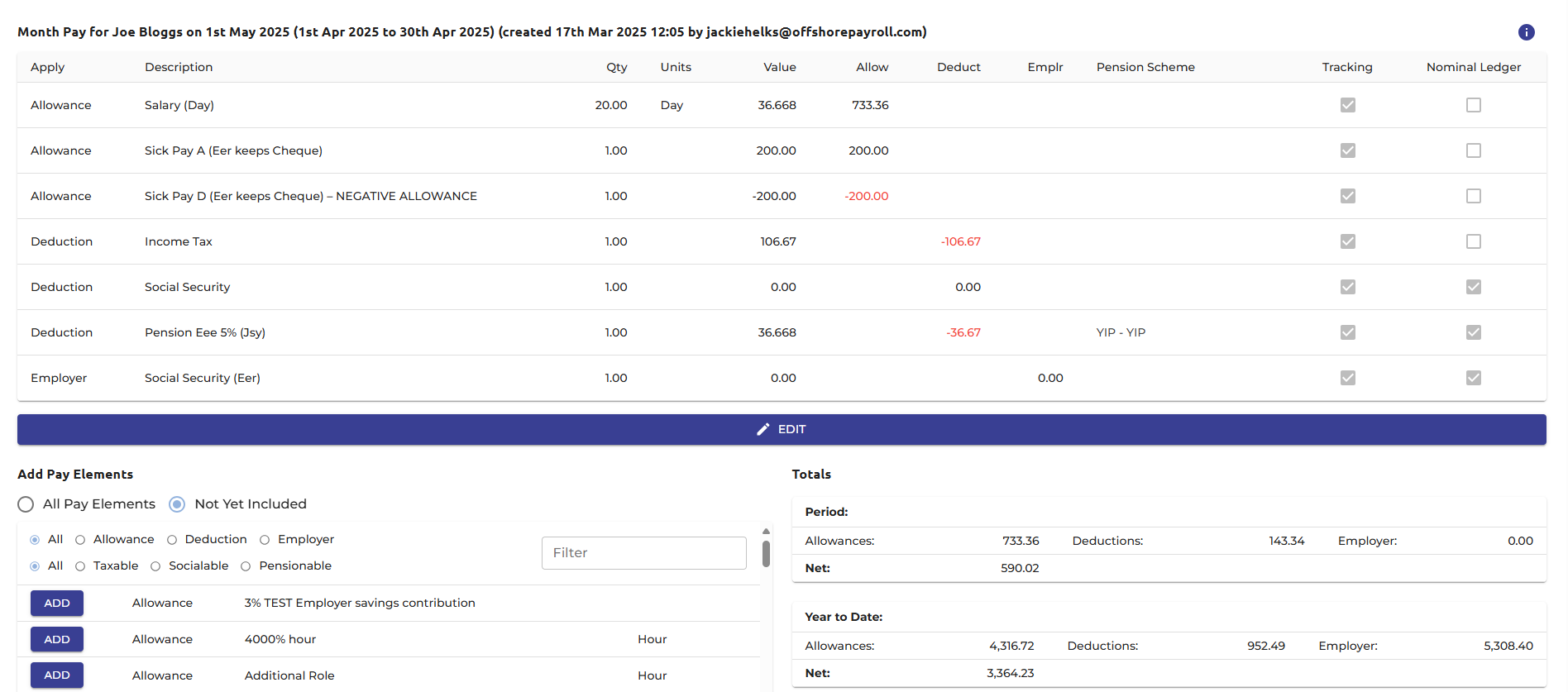 Payslip example