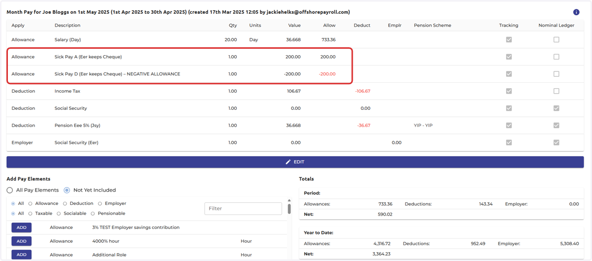 Payslip example