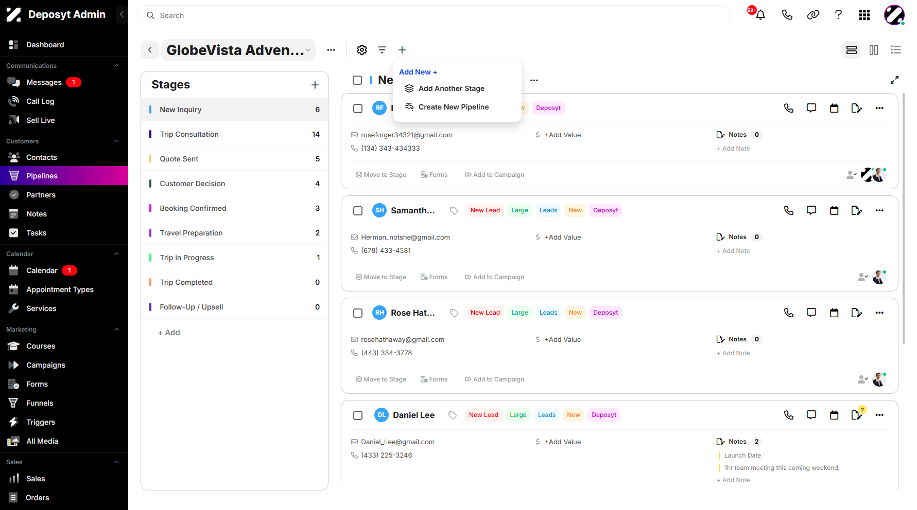 Step 5: A pop-up window will appear where you can add another stage or create a new pipeline.
