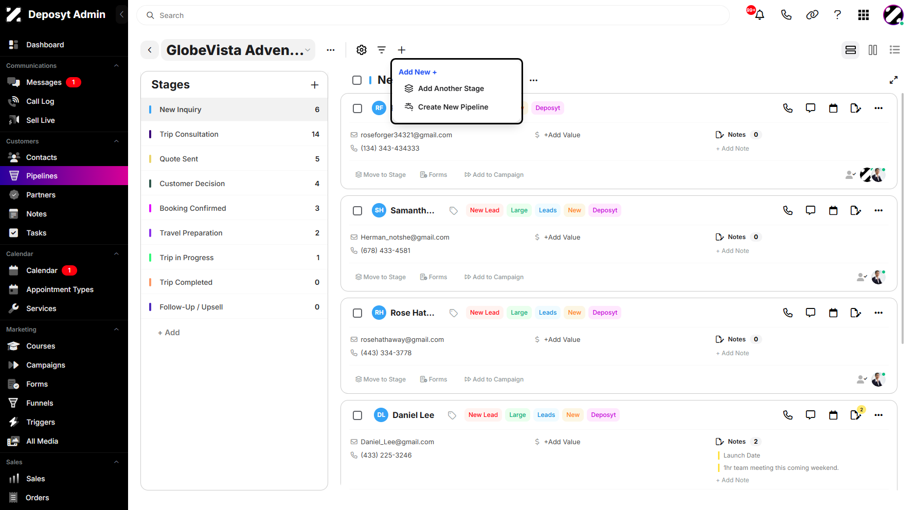 Step 5: A pop-up window will appear where you can add another stage or create a new pipeline.