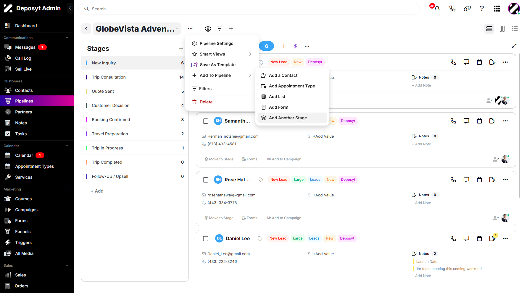 Step 7: A pop-up window will appear, letting you access the Add to Pipeline sidebar menu and select Add Another Stage.
