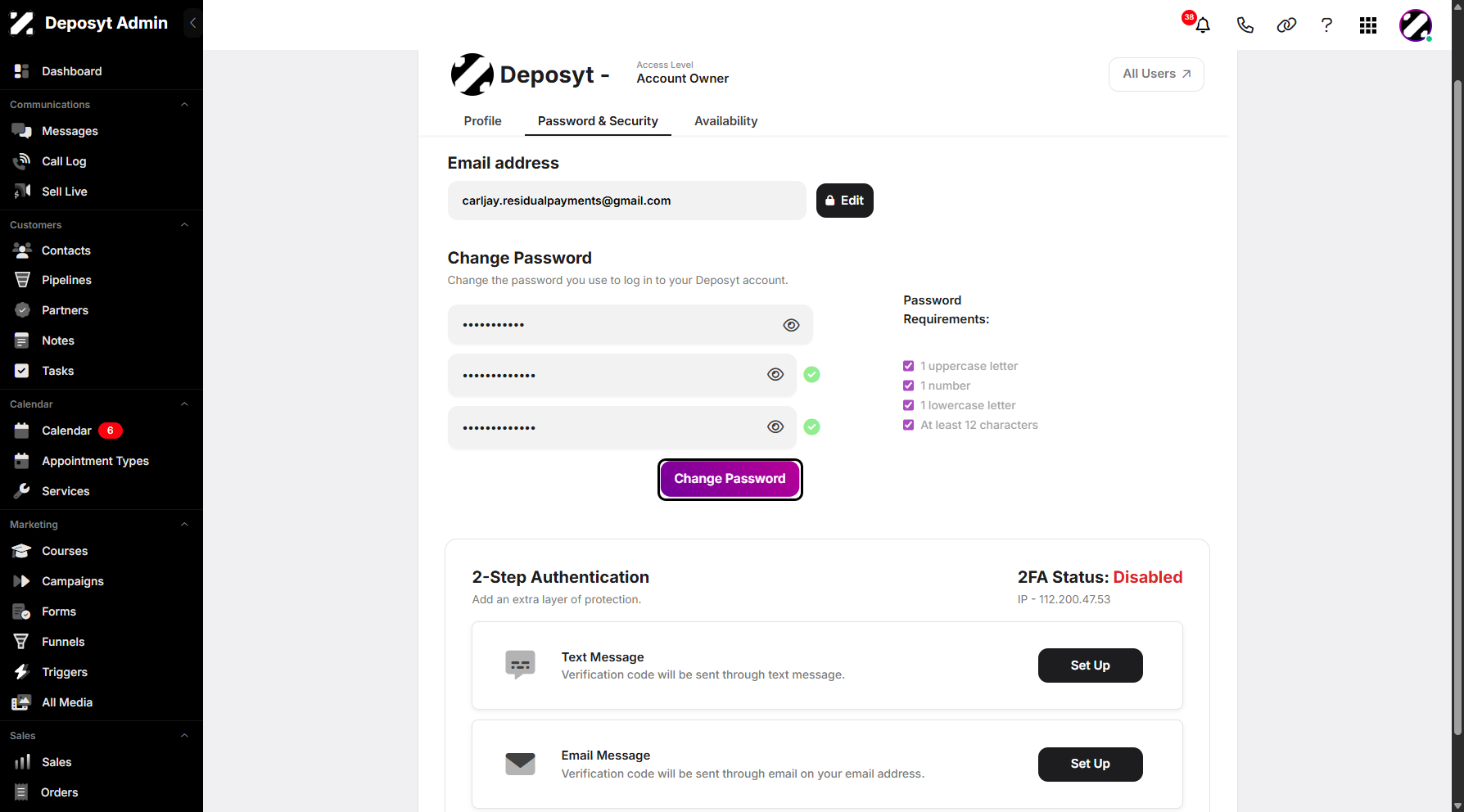 Step 11: Click Change Password to proceed and apply the changes.