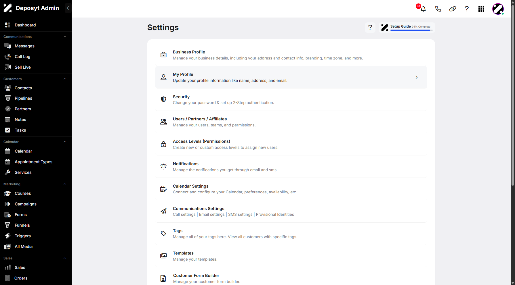 Step 4: Click on My Profile to continue.