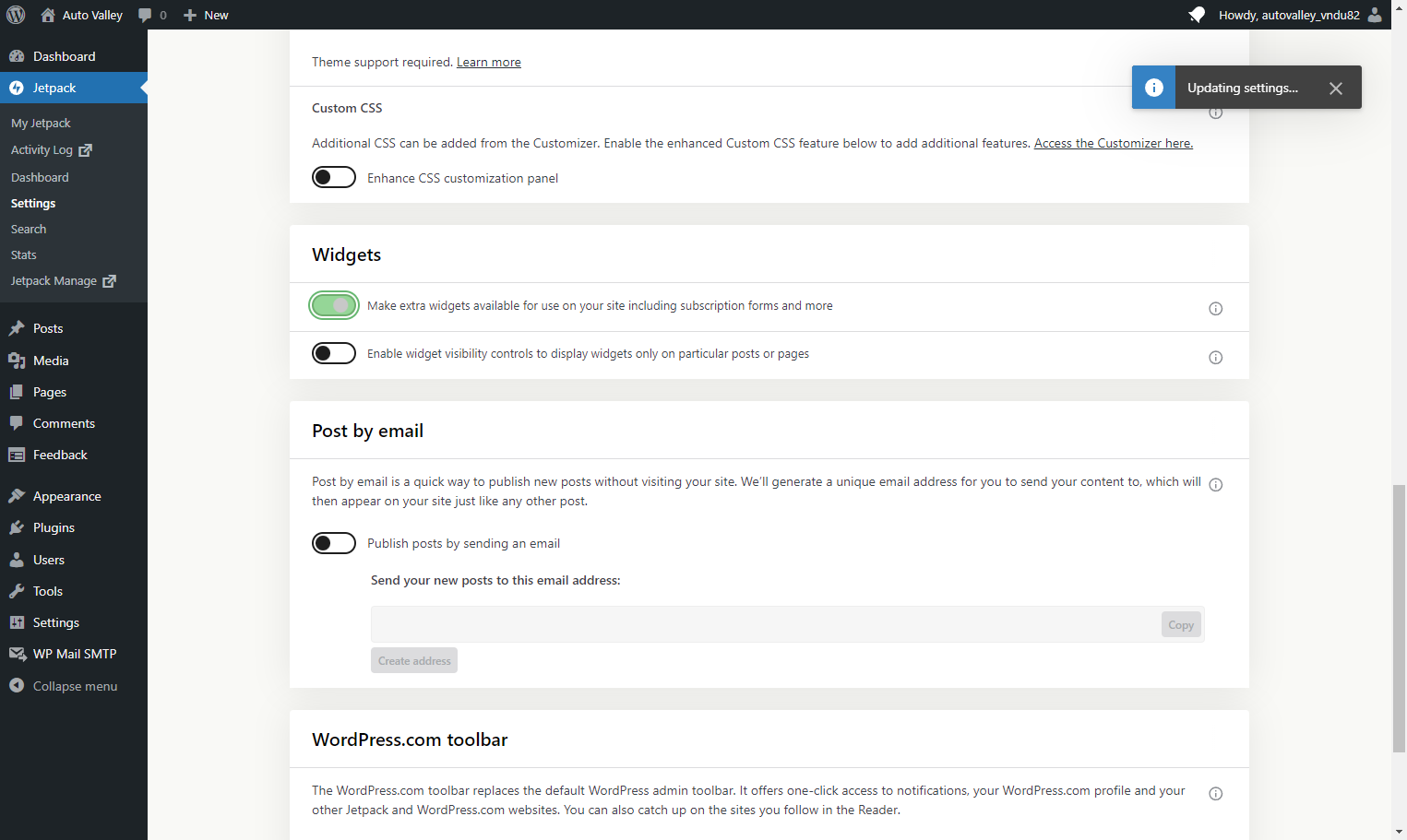 Check Make extra widgets available for use on your site including subscription forms and more