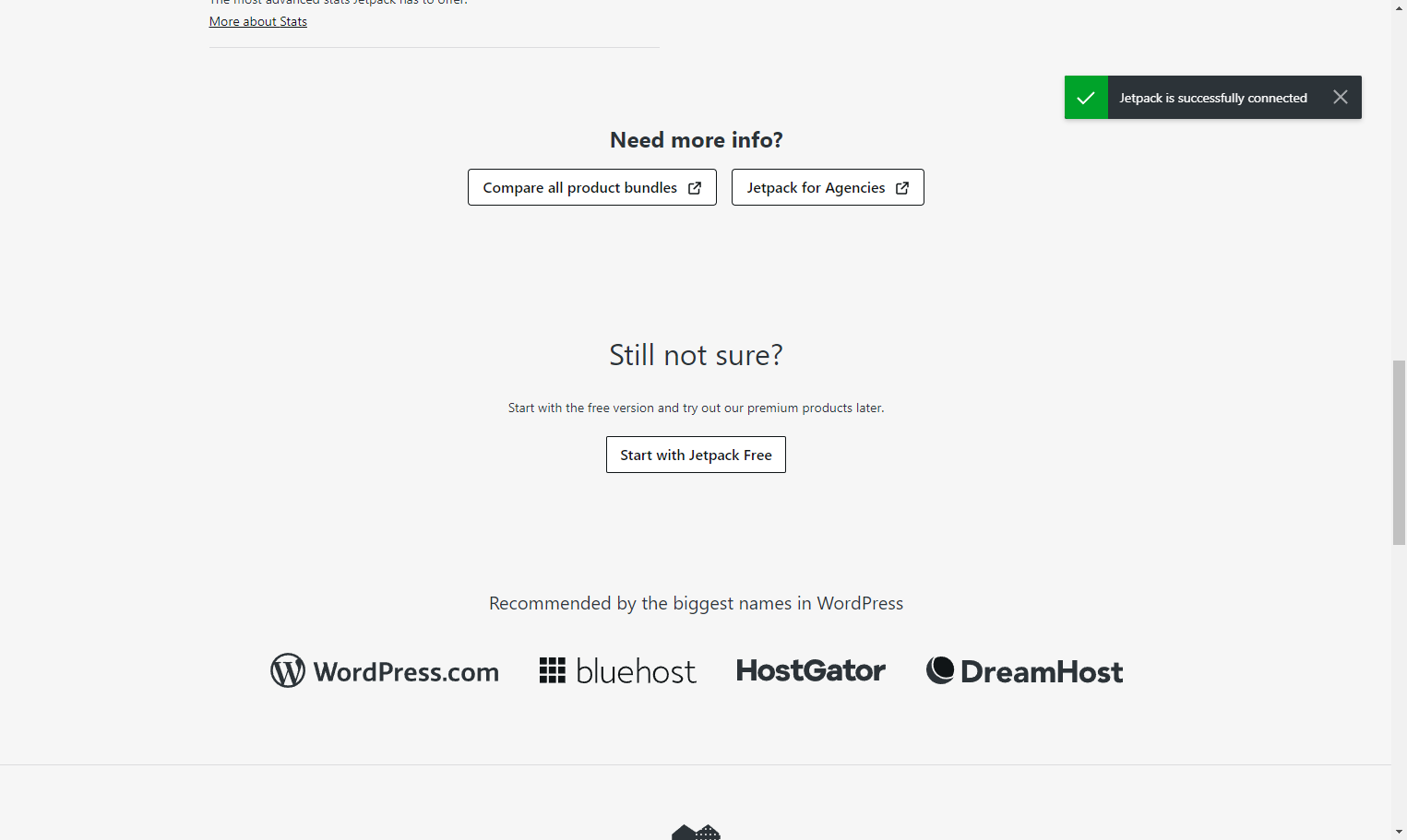 Click on Start with Jetpack Free
