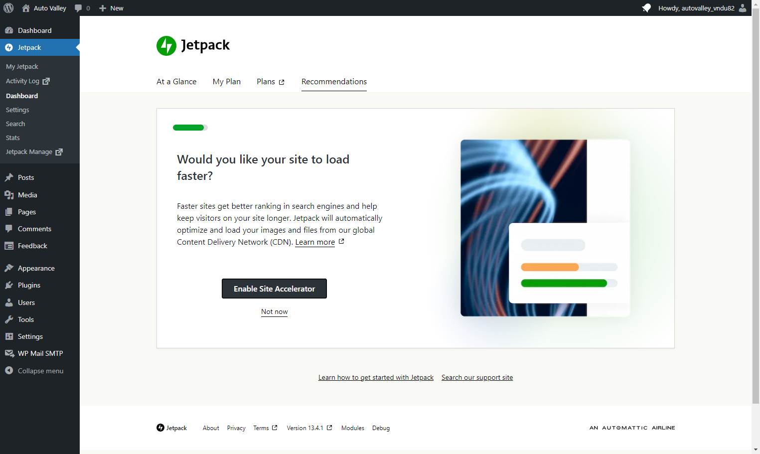 Click on Enable Site Accelerator