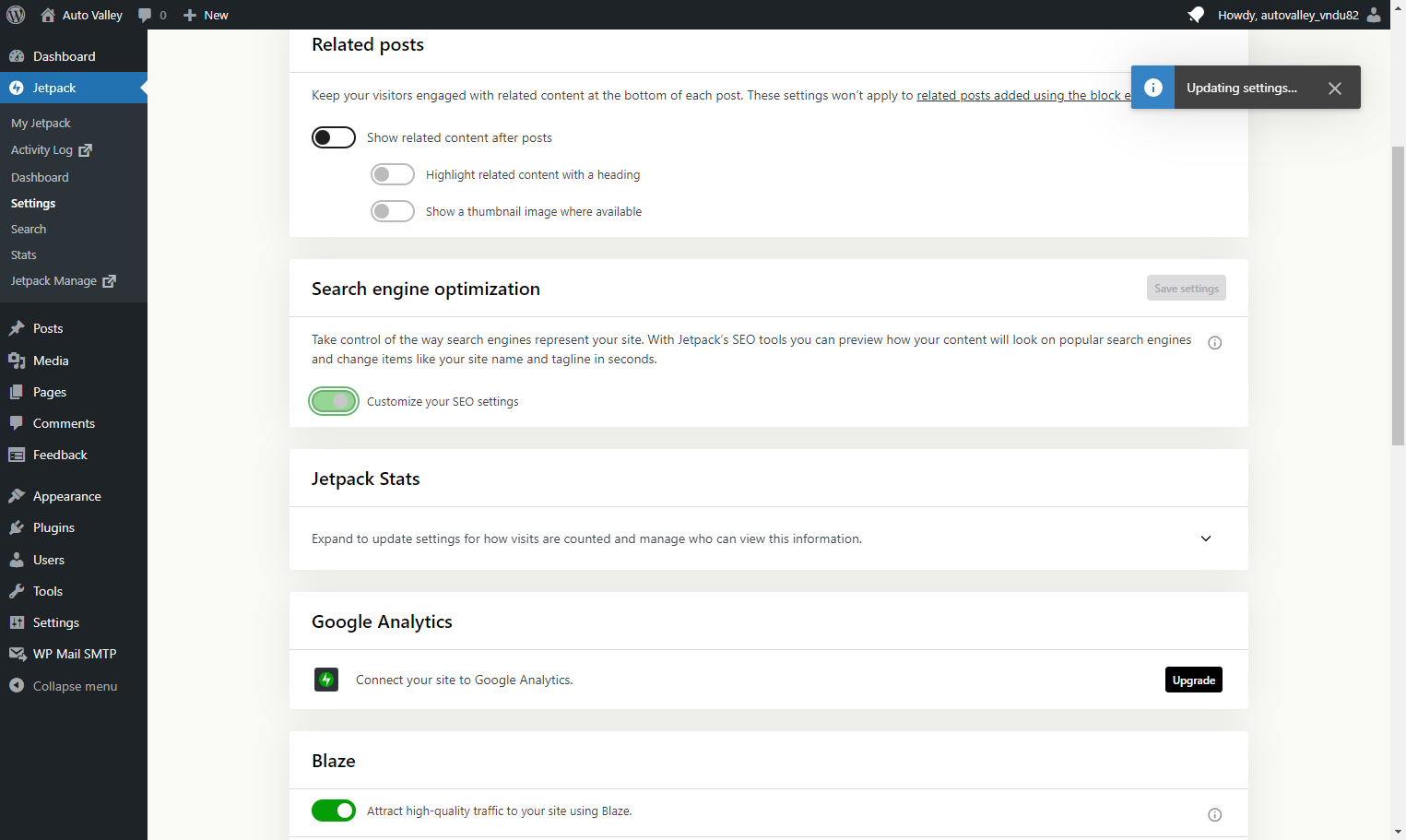 Check Customize your SEO settings