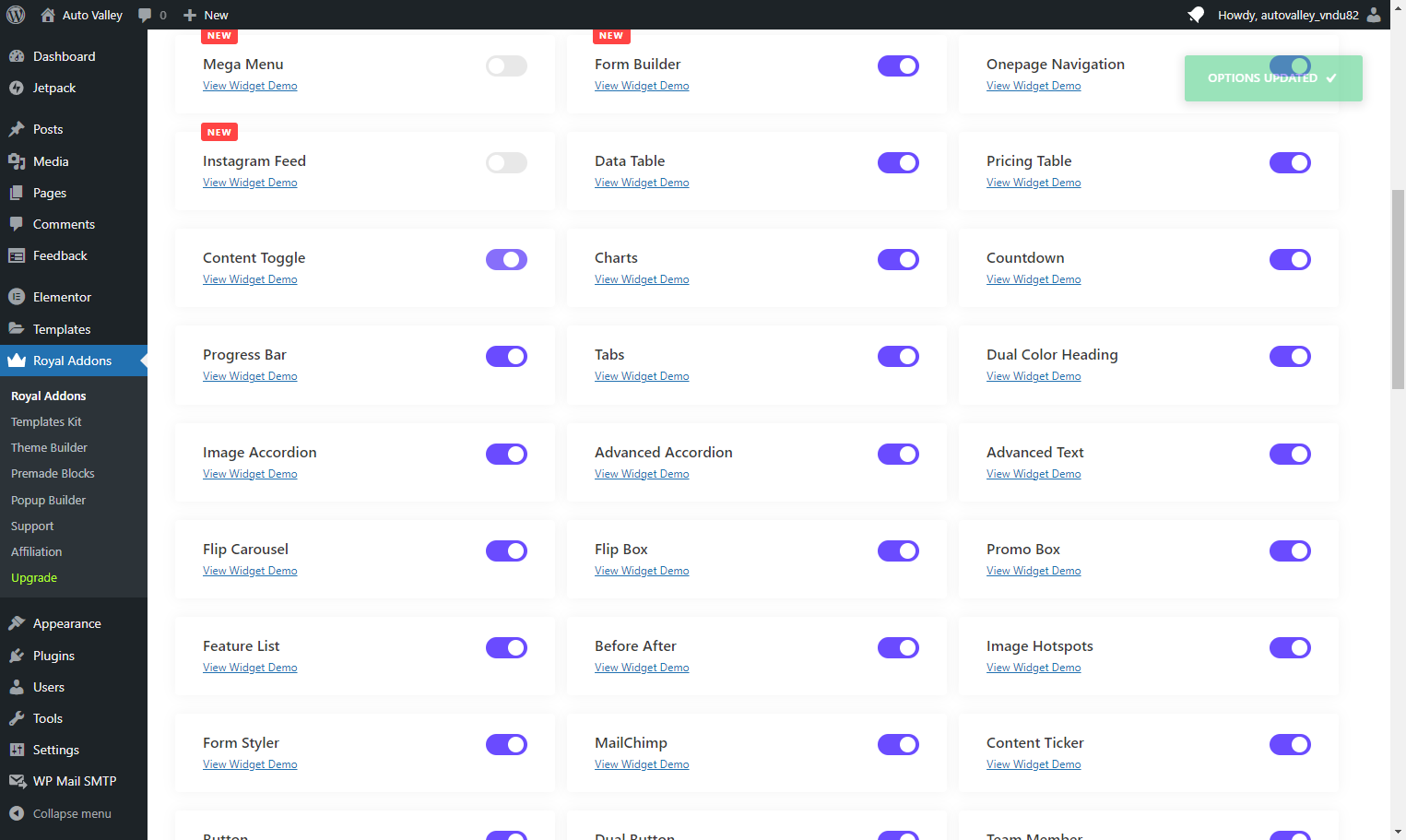 Uncheck Content Toggle