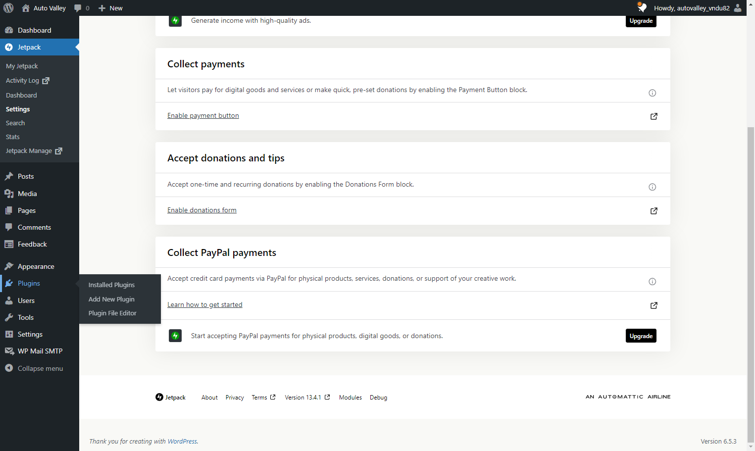 Navigate back to the Plugins Section in the Main menu