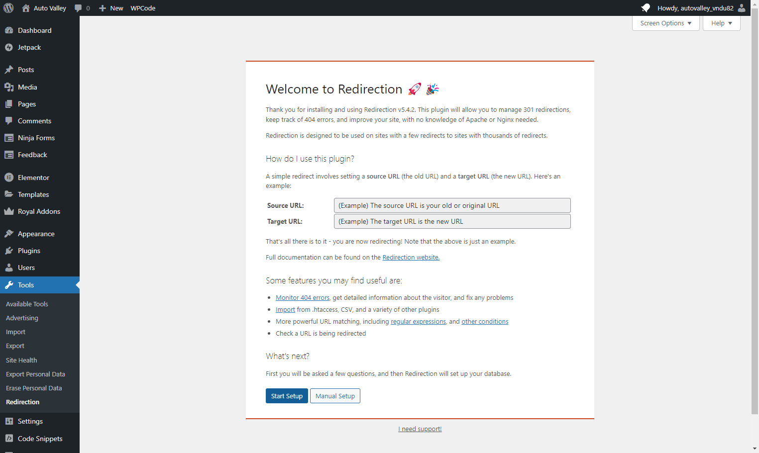 Click on Start Setup