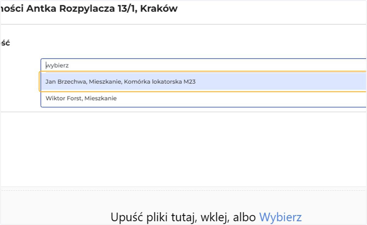 Wybierz najemcę odpowiedzialnego za czystość (dyżur)