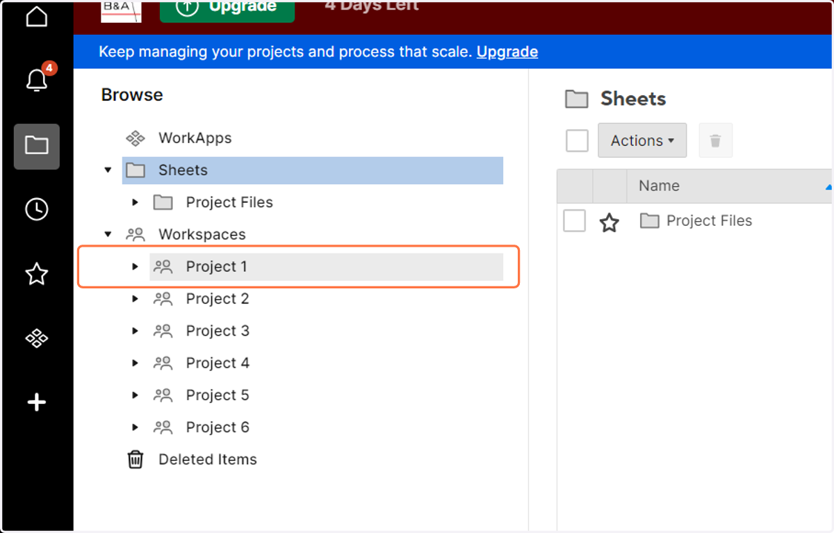 Click on Project 1