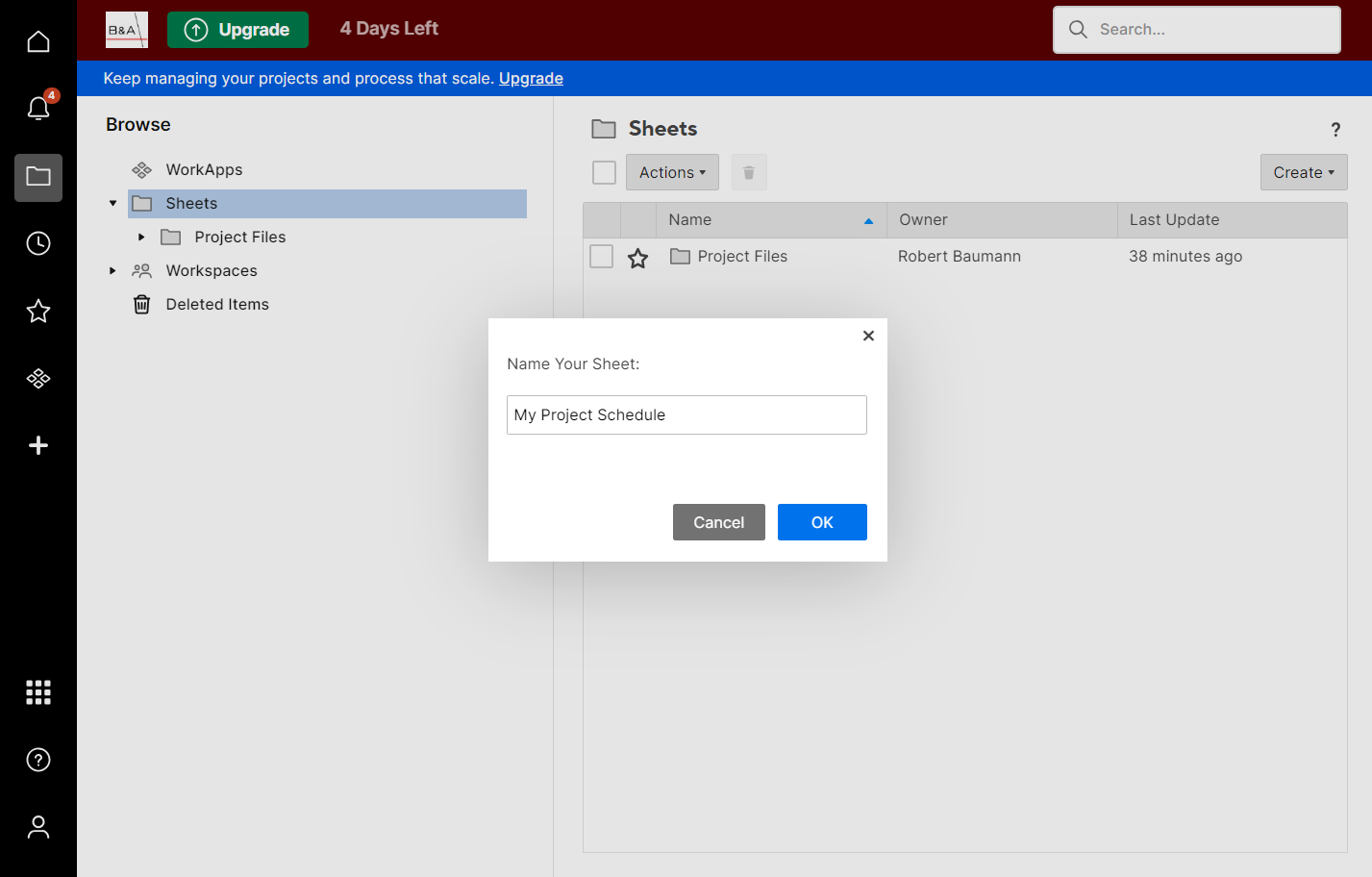 Type "My Project Schedule"