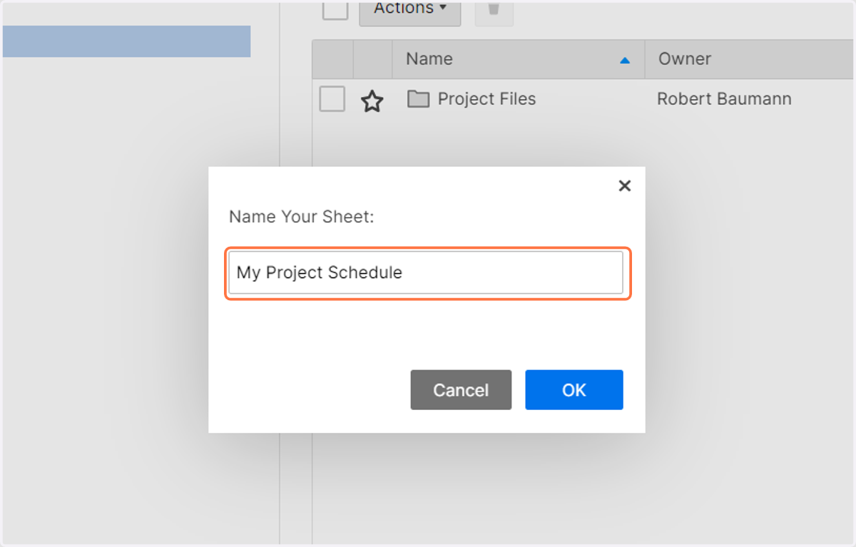Type "My Project Schedule"