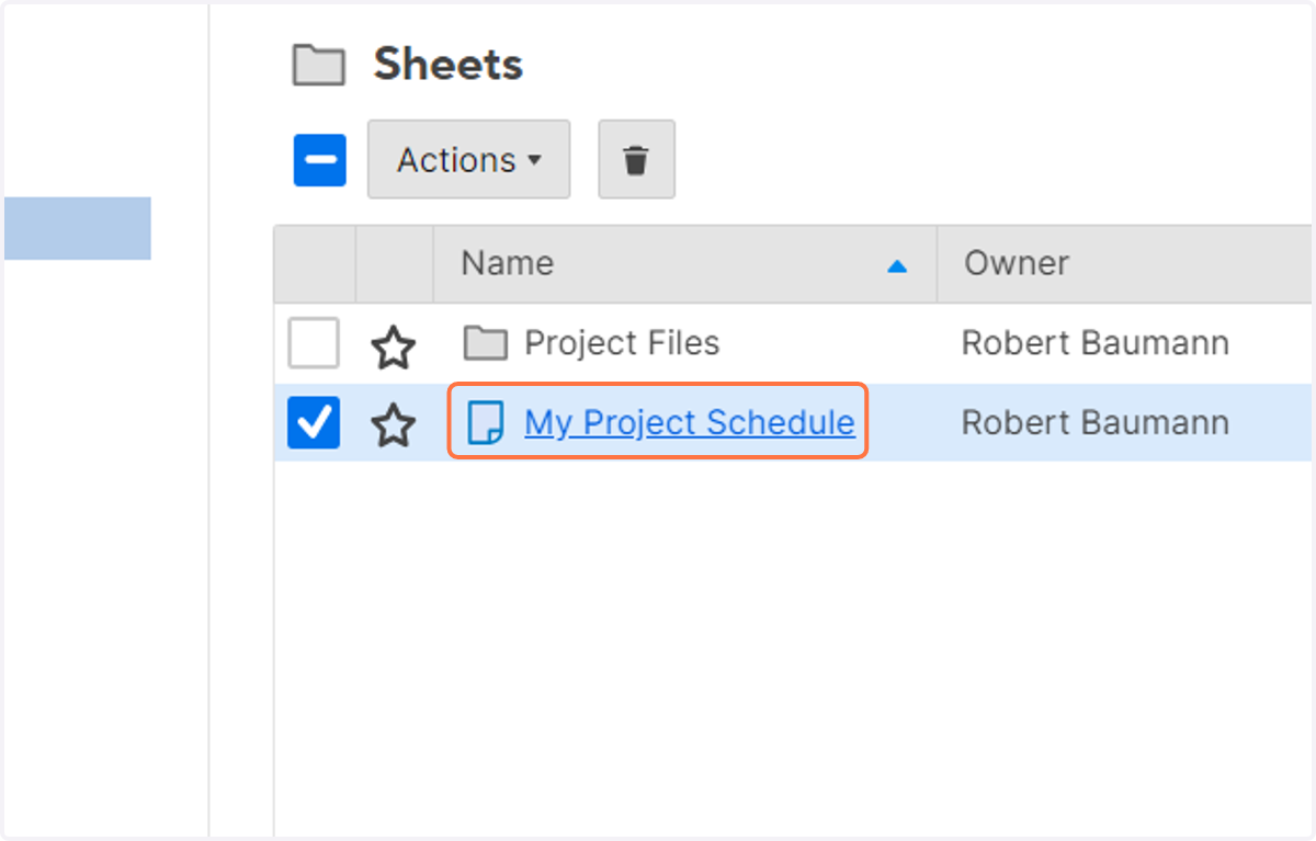 Click on My Project Schedule