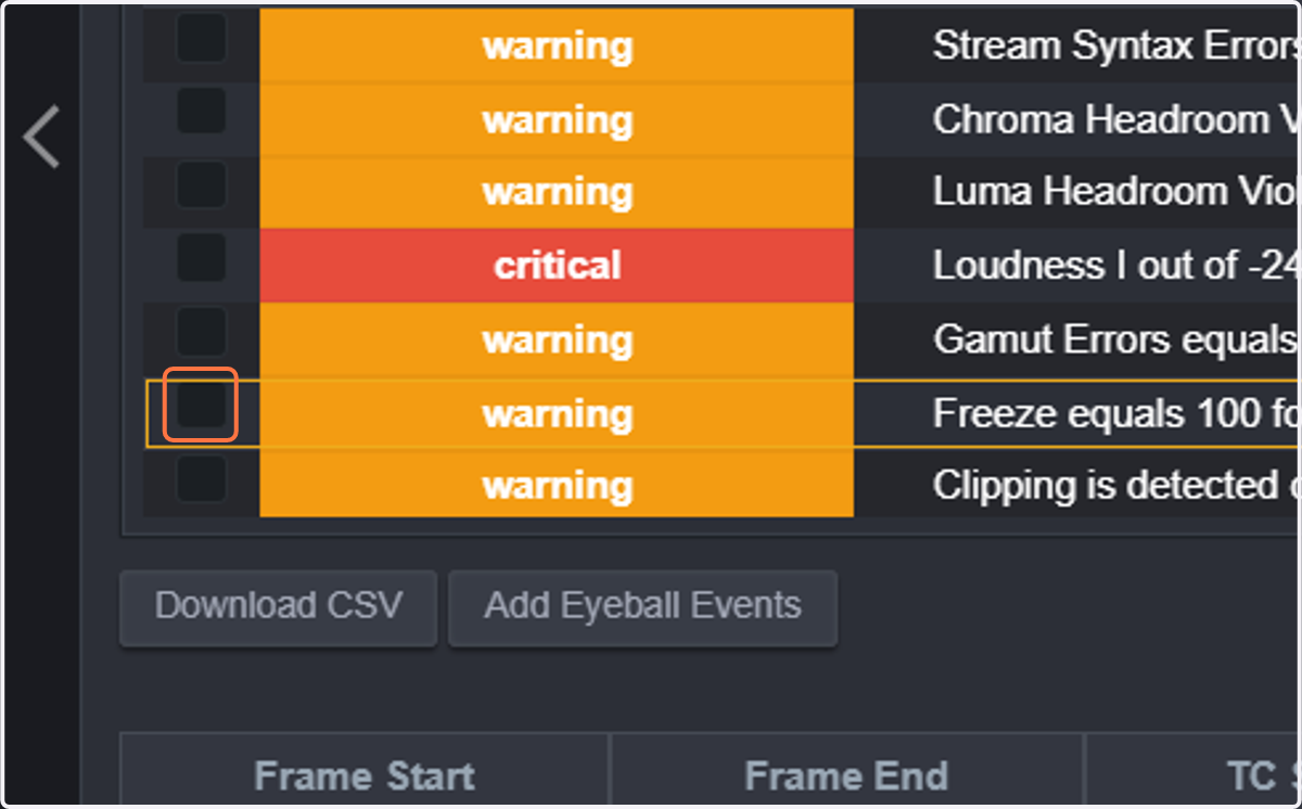 Now click on the selected threshold. In this case, we selected the Freeze threshold