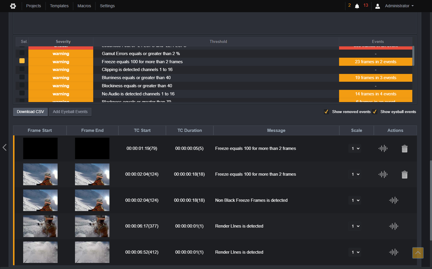Click on Download CSV