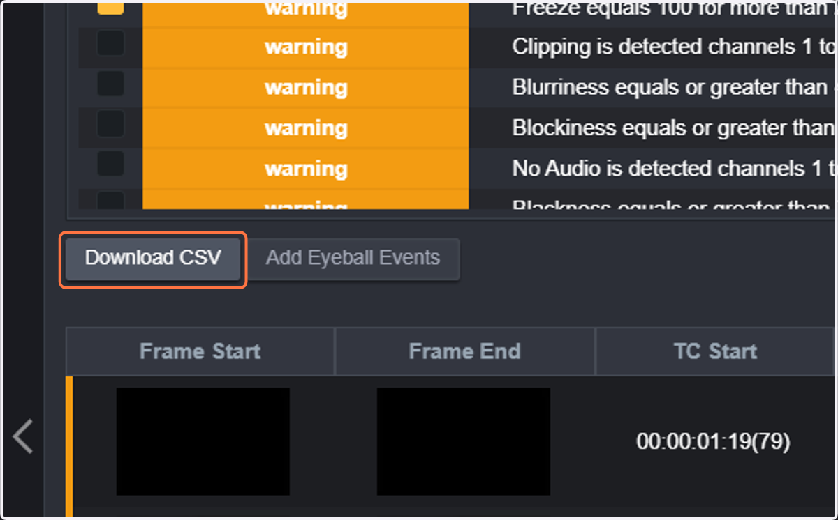 Click on Download CSV