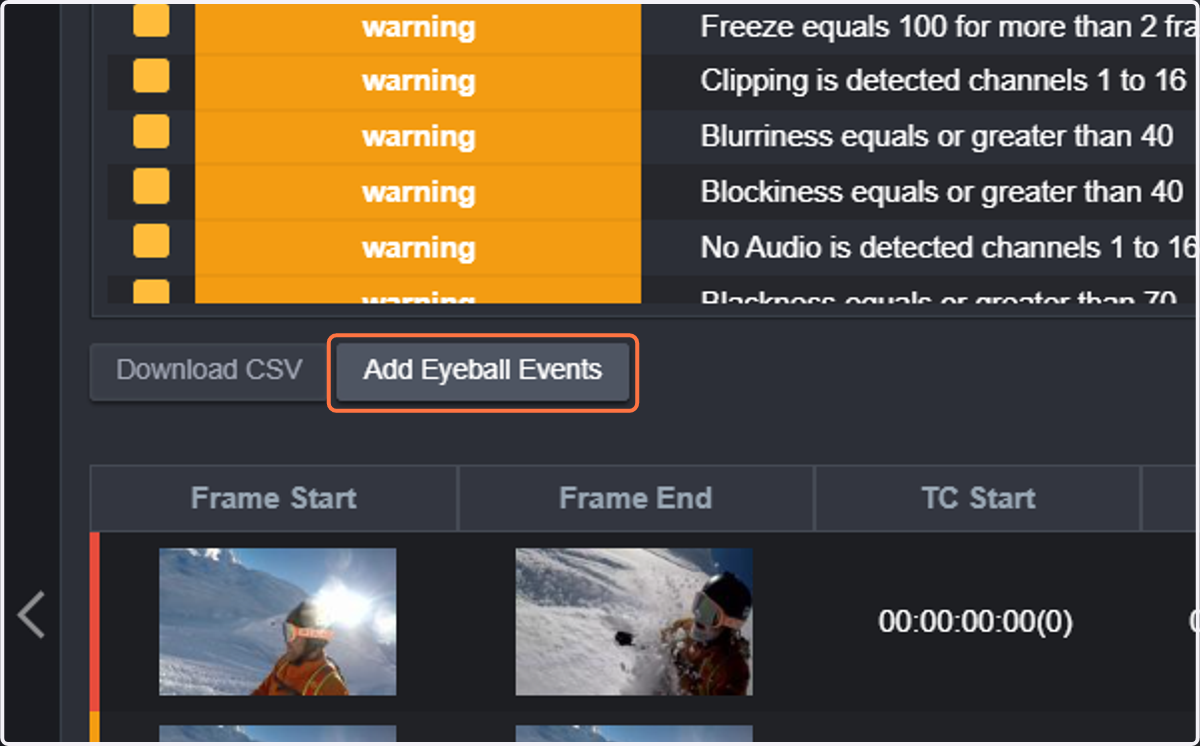 Another interesting option in QScan is the ability to add Eyeball events. So, click on Add Eyeball Events
