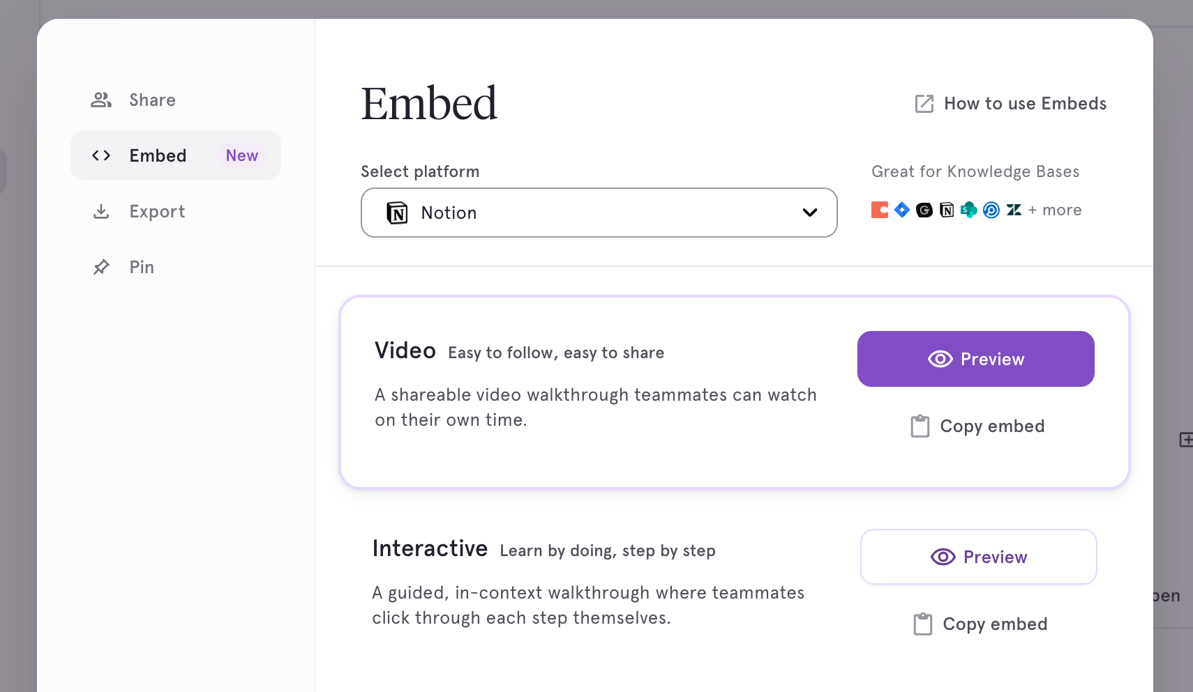 To customized your video embed, Select Preview.