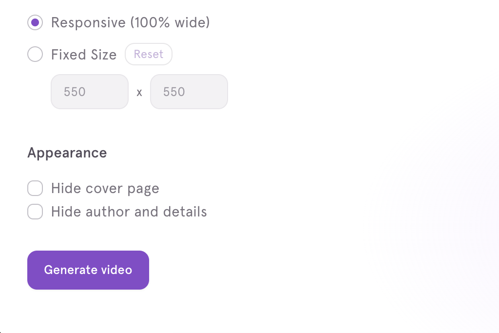 When your done, click Generate Video.