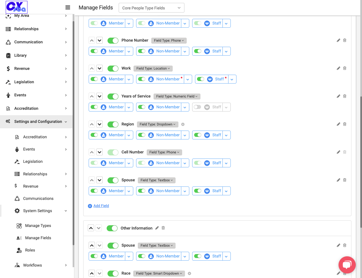 Click on Add Field at the bottom of the section you want your new field to show up in