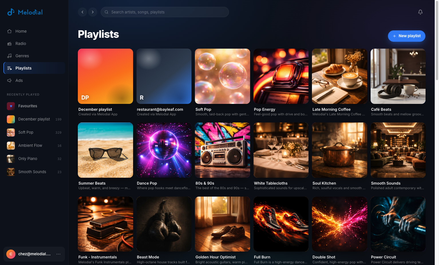 Click on New playlist