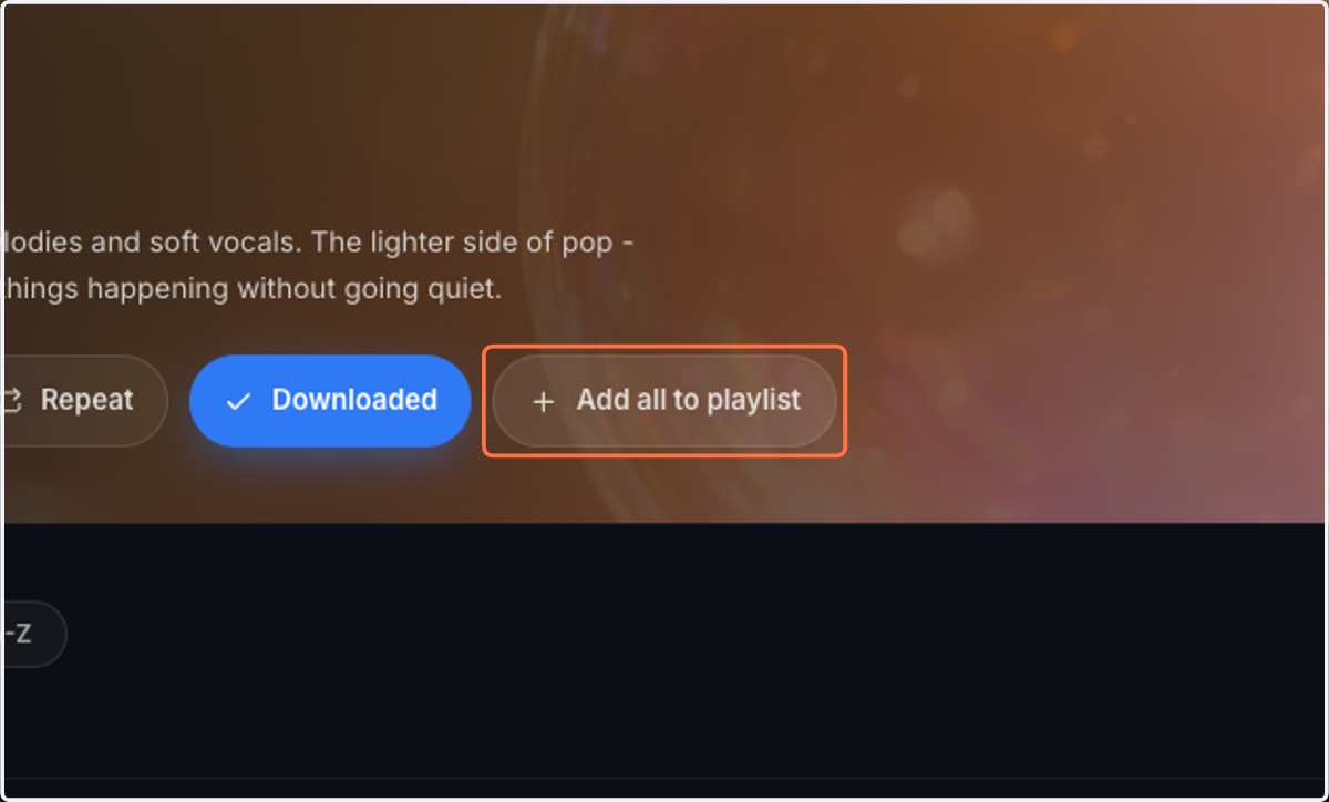 Click on Add all to playlist